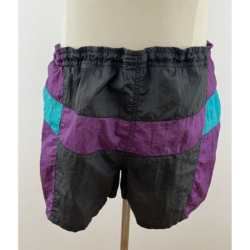 Vintage 90s Campus Mesh Lined Swim Trunks Shorts Colorblock Men's M 32-34"